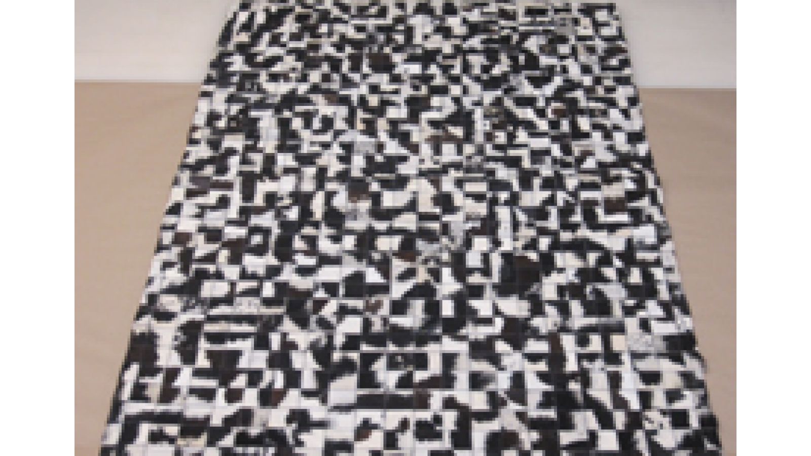 Patchwork Rug 13 Black and White